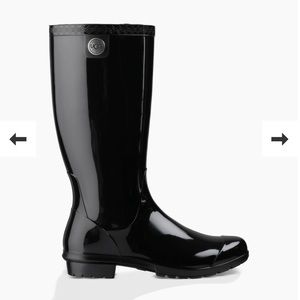 Beautiful black UGG rain boots,.